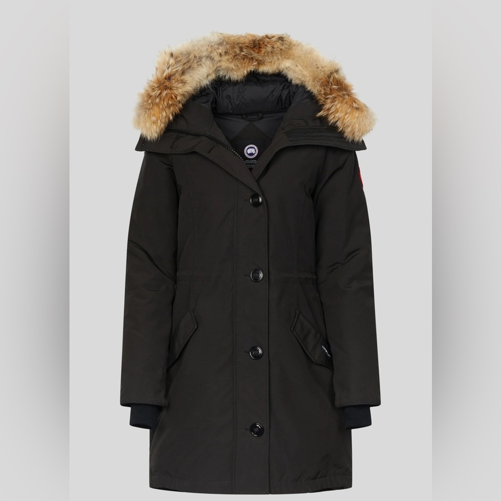Canada Goose Black Puffer Jacket with Fur Trim